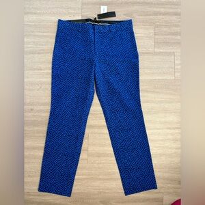 NWT Banana Republic Women's Sloan Pants 8 Blue Ankle Anna Geometric Stretch